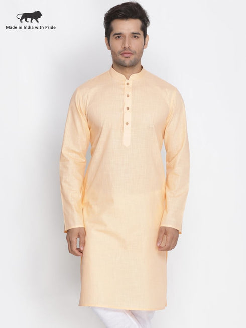 Men's Beige Cotton Kurta